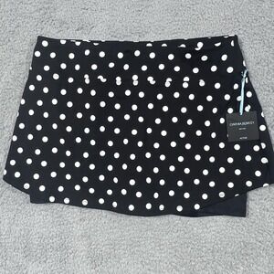 Cynthia Rowley Women XL Golf Active Skort Skirt Tennis Black White Polka Dot NWT